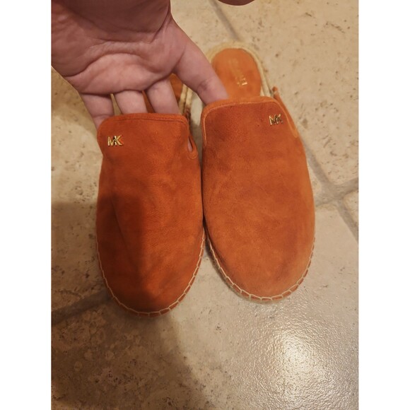 Michael Kors "Kendrick" Coral Leather & Suede Slip-on Espadrille Flats Size 7.5 - Picture 3 of 8